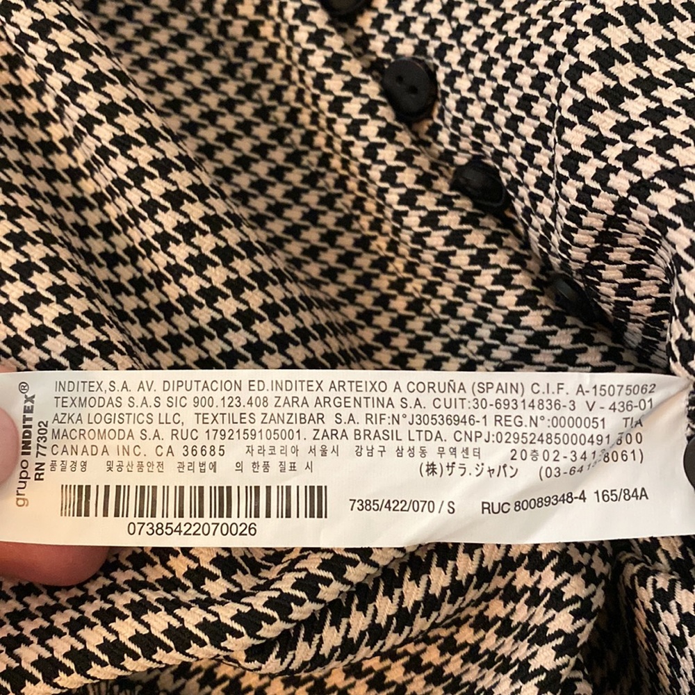 Zara Cropped Button Front Houndstooth Bolero Styl… - image 8